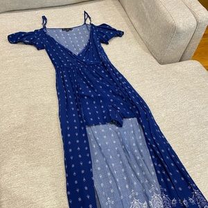 Blue Patterned Romper